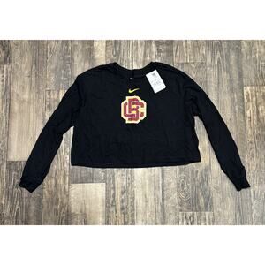 Bethune Cookman Nike Women’s Crop Top Long Sleeve Dri-Fit Black Tee Large L